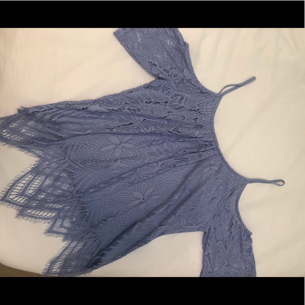 Lavender lace Cold Shoulder Top